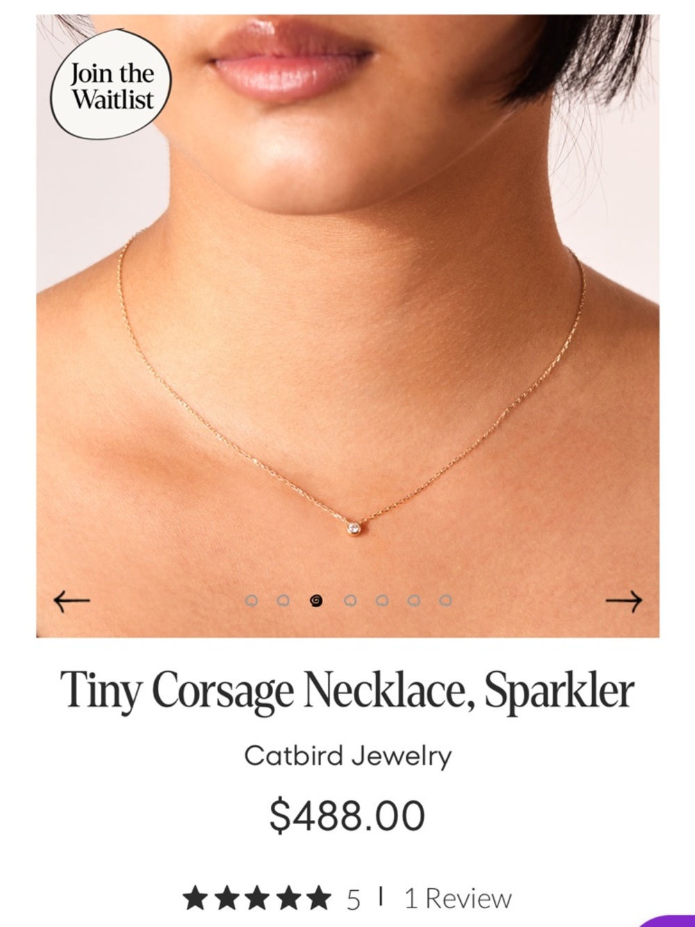 Catbird tiny corsage necklace